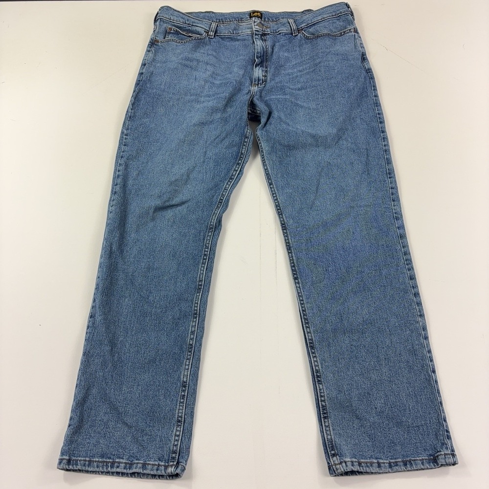 Lee Relaxed Fit Jeans Mens 40x32 Blue Medium Wash Relaxed Straight Denim Pants